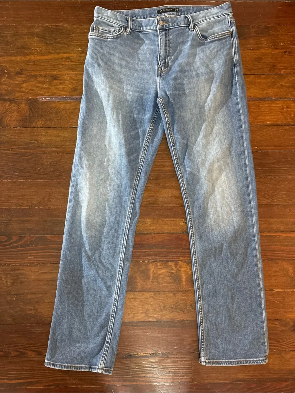 Banana republic blue mid wash straight leg jeans size 35x34